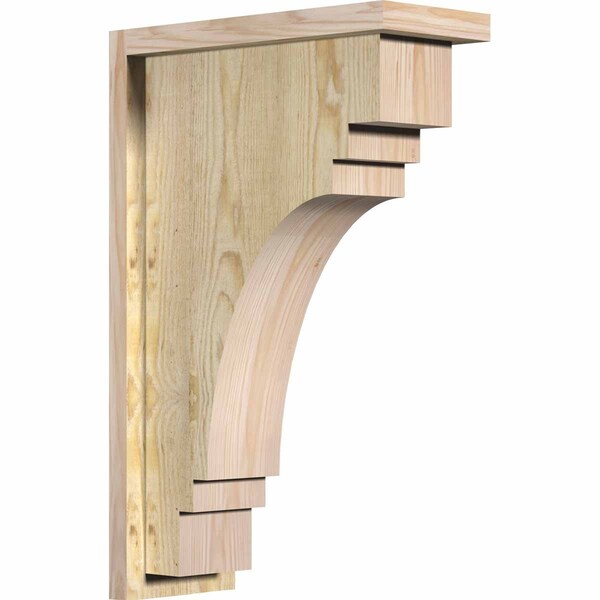 Ekena Millwork Pescadero Rough Sawn Corbel w/Backplate, Douglas Fir, 6"W x 14"D x 22"H COR06X14X22PEC01RDF - main